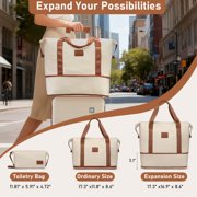 Joyway 3-Piece Luggage Set 20-Inch Carry-On Suitcase with Spinner Wheels TSA Lock Travel Duffel Bag and Toiletry Bag Hardside Lightweight Luggage Beige