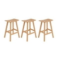 thumbnail image 3 of WestinTrends Malibu HDPE Outdoor Patio 29" Bar Stool Saddle Seat (Set of 3), Teak, 3 of 11