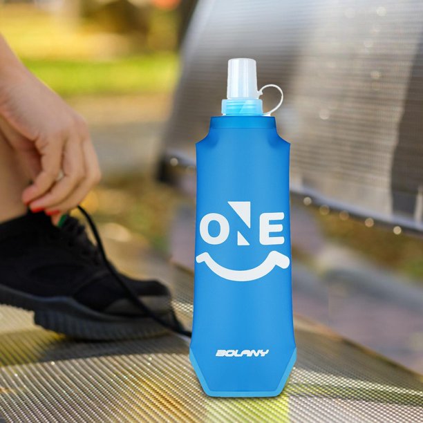 Botella de agua deportiva Soft Flask, portátil, ligera, de TPU, de 500 ml Azul