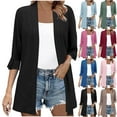thumbnail image 1 of Sudadera con capucha para mujer,Cárdigan de manga 3/4 para mujer, suéter informal de color liso con botones delanteros, poliéster suave, uso diario, sopatenor, 1 of 8