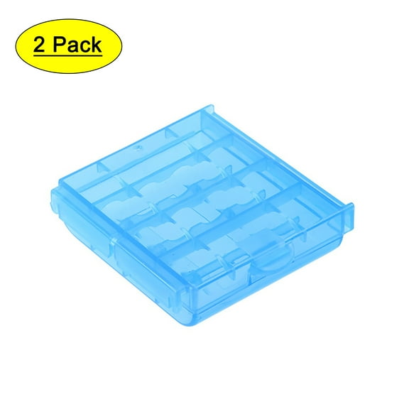 Uxcell Portable Battery Storage Case Holder for AAA/AA Batteries Blue 2 Pack