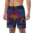 thumbnail image 2 of Daiia Indian Mandalas Dragonfly Mens Swim Trunks Swim Shorts Quick Dry Swim Shorts with Mesh Lining Pockets-X-Large, 2 of 9