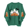 thumbnail image 4 of DIOAZUD Womens Halloween Sweatshirts Funny Ghost Graphic Pullovers Stretch Going Out Round Neck Long Sleeve Sweater Tops Halloween Costumes, 4 of 5