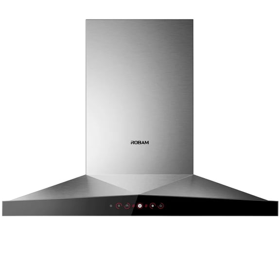 ROBAM 36 Inch Range Hood, 1200 CFM Powerful BLDC Motor, 800 Pa Turbo Mode, Gesture & Touch Control, Under Cabinet & Wall Mount Range Hood, Baffle Filters, Stainless Steel Ducted/Ductless Kitchen Vent
