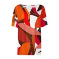 thumbnail image 4 of Qiopertar Blouse Décontractée Imprimée à Manches Courtes et Col en V pour Femmes en Solde à Moins de 5$ en Solde, 4 of 5