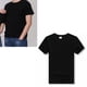 thumbnail image 5 of Camiseta de manga corta de algodón, blusa negra holgada informal de moda con cuello redondo para trabajo de oficina, 5 of 8