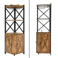 thumbnail image 3 of ModFusion 5-Tier Corner Bar Cabinet with Glass and Wine Holder, Rustic Brown, 3 of 10