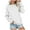 White, variant on Brilliant Womens Plus Size Fall Women's Fashion Solid Loose Round-Neck Long Sleeve Pocket Blouse Sweater