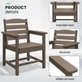 thumbnail image 3 of SERWALL Patio Dining Set, 5-Piece Rectangular HDPE Dining Table with Umbrella Hole & 4 Chairs, Coffee, 3 of 6