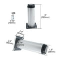 thumbnail image 2 of 5 Inch Furniture Legs Stainless Steel Feet Sofa Table Cabinet Shelves Leg Replacement Adjustable Height 5pcs, 2 of 7