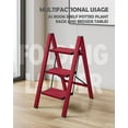 thumbnail image 5 of 3 Step Ladder,Aluminum Lightweight Folding 3 Step Stool with Anti-Slip Wide Pedal,330lbs Capacity Step Ladder for Household,Kitchen,Office - Red, 5 of 16