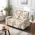 thumbnail image 4 of Xoenoiee Rose Butterfly Leaves Print 6 Pieces Recliner Cover Stretch Recliner Chair Cover 2 Seater Recliner Couch Cover Sofa Cover Jacquard Soft Furniture Protector with Elastic Bottom for Kids/Pets, 4 of 6