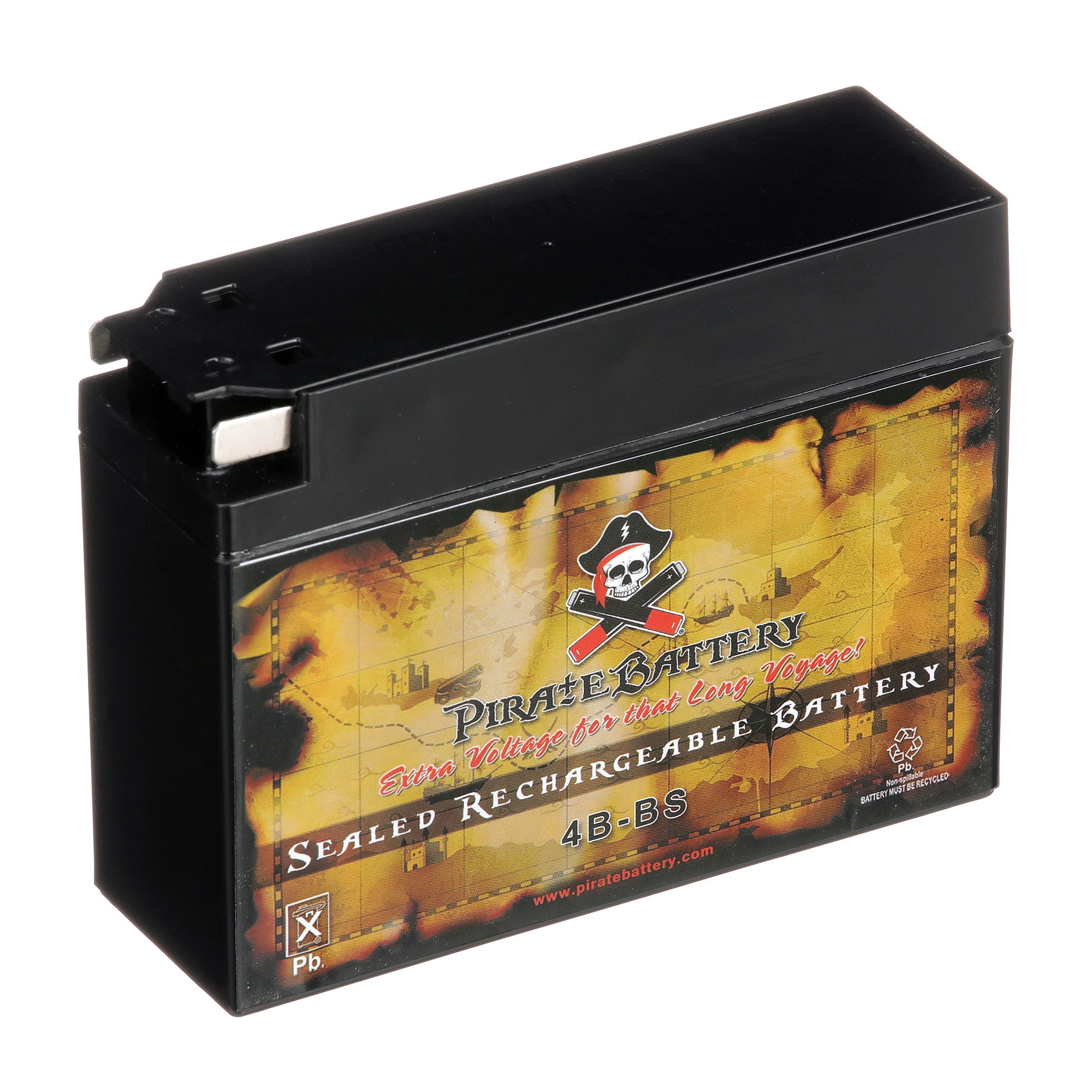 Pirate Battery YT4B-BS (4B-BS 12 Volts,2.3 Ah, 40 CCA) High Performance - AGM Motorcycle Battery for 2006 Yamaha Vino 50 Xc50