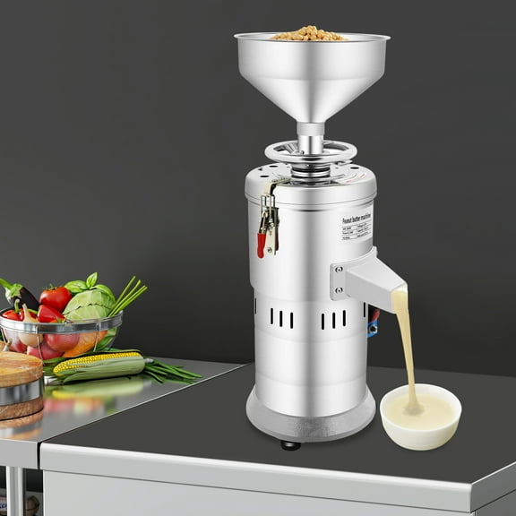 1 PCS Peanut Butter Maker Machine Nut Butter Machine Electric Grain Grinder Peanut Butter Maker Sesame Sauce Grinder Home/Commercial for Groundnut, Almond, Cashew Nut and Sesame 110V 33lb/h 1100W