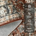thumbnail image 2 of Area Rug 8x10 Washable Rug Distressed Vintage Floral Rug Non Slip Low Pile Thin Foldable Floor Mats Soft Non Shedding Indoor Carpet Retro Carpet Red, 2 of 7