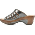 thumbnail image 3 of White Mountain Womens Valencia Faux Leather Peep-Toe Wedge Sandals, 3 of 6