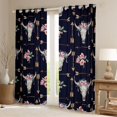 thumbnail image 2 of Homewish Bull Skull Blackout Curtains Set of 2 (52x84 Each) for Boys Girls,Western Theme Window Curtains,Chic Floral Rose Curtains and Drapes,Breathable Home Decor, 2 of 6