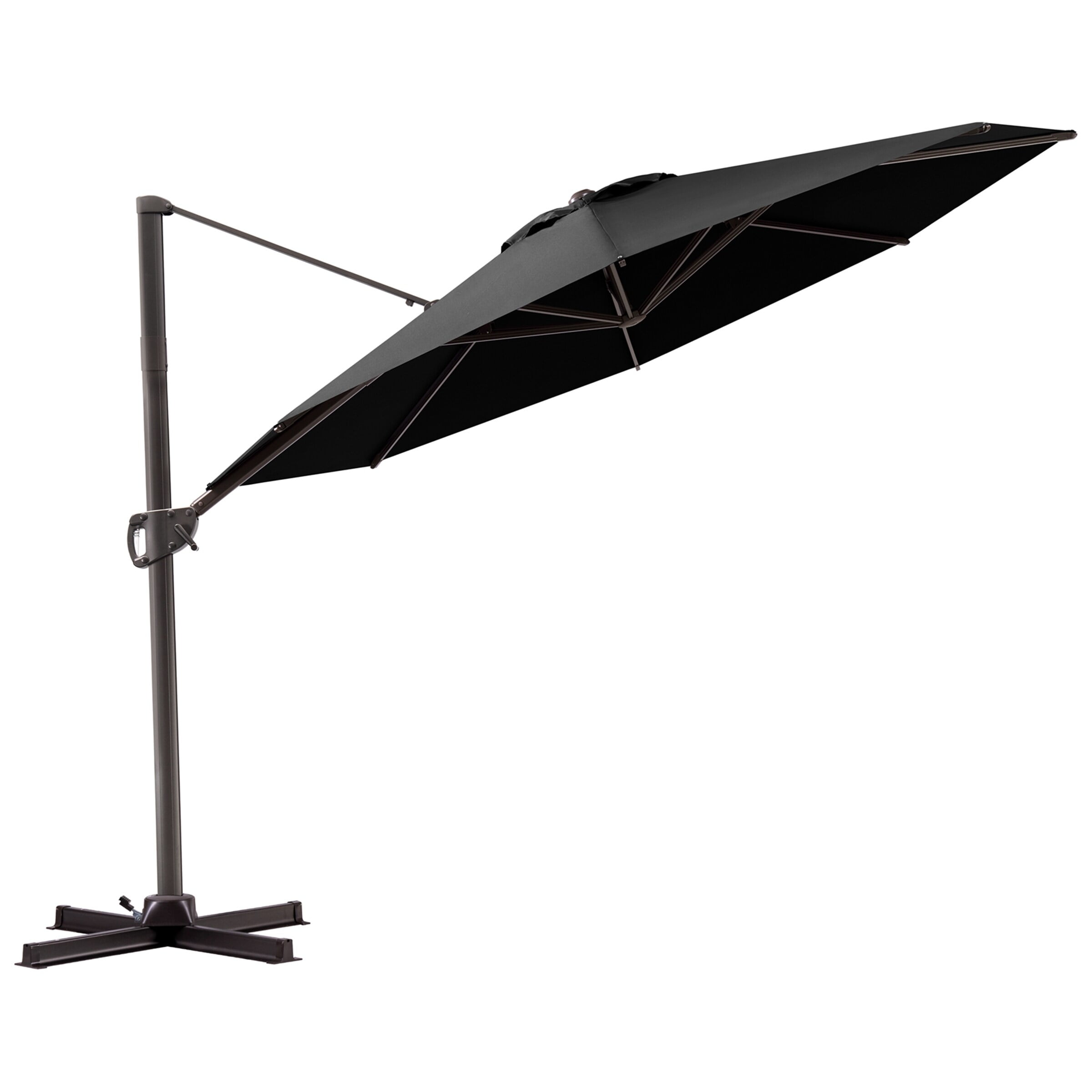 VREDHOM Outdoor CantileverOffset Aluminum Patio Umbrella Black