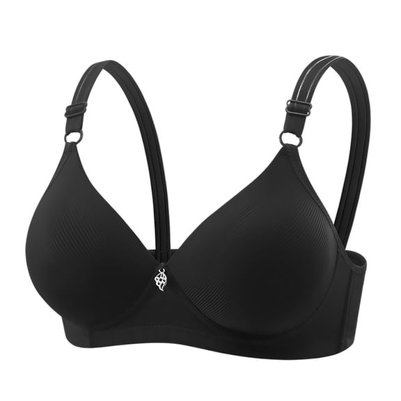 Summer Middle Adjustable Close Knit Bra Without Underwire for Daily Wear, 36, Black
