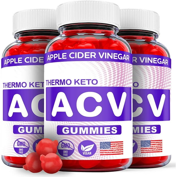 (3 Pack) Thermo Keto ACV Gummies - Supplement for Weight Loss - Energy & Focus Boosting Dietary Supplements for Weight Management & Metabolism - Fat Burn - 180 Gummies