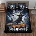 thumbnail image 2 of Happy Halloween Labrador Retriever Witch Pumpkins Bats Quilt Bedding Set Lab Dog Lover Gifts 1 Blanket Bed Cover 2 Pillowcases - 13012, 2 of 5