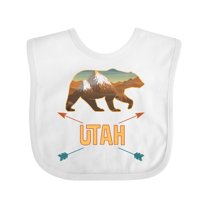 Inktastic Utah Vacation Bear Silhouette Boys or Girls Baby Bib