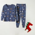 thumbnail image 5 of ROLKFUK Big Boys Pajama Sets, Cotton 2 Piece Soft Fall Winter Sleepwear Blue Size 7-10 T, 5 of 6