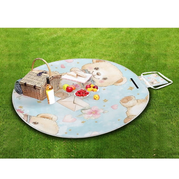 Picnic Blankets Teencool Beach Blanket Creatively Bear Moments Pattern Outdoor Blanket for Travel
