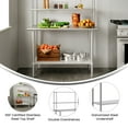 thumbnail image 3 of Flash Furniture Portable Prep and Work Table with NSF Certified 18 Gauge Stainless Steel Top Shelf and Double Overshelves and Galvanized Steel Undershelf, 3 of 9
