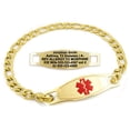 thumbnail image 1 of MedicEngraved Yellow Gold Stainless Steel Custom Medical Alert Bracelet - 5mm Figaro Link, 1 of 7