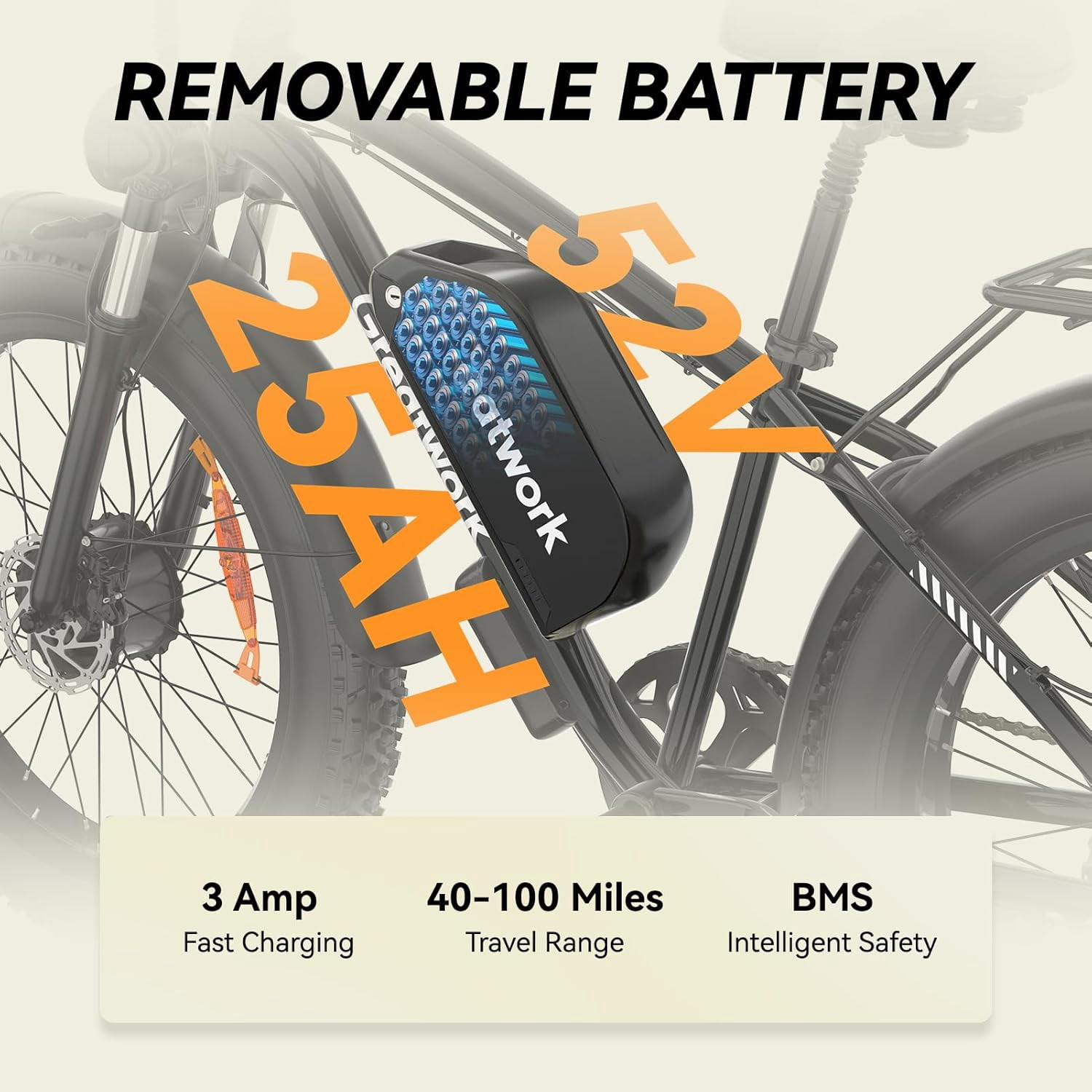 5000W Peak Electric Bike, 52V 25AH Ebike for Adults, Dual Motor AWD E-bike 45MPH 7-Speed ,100 Miles Range Mountain Bicycle with 26" Fat Tire UL2849
