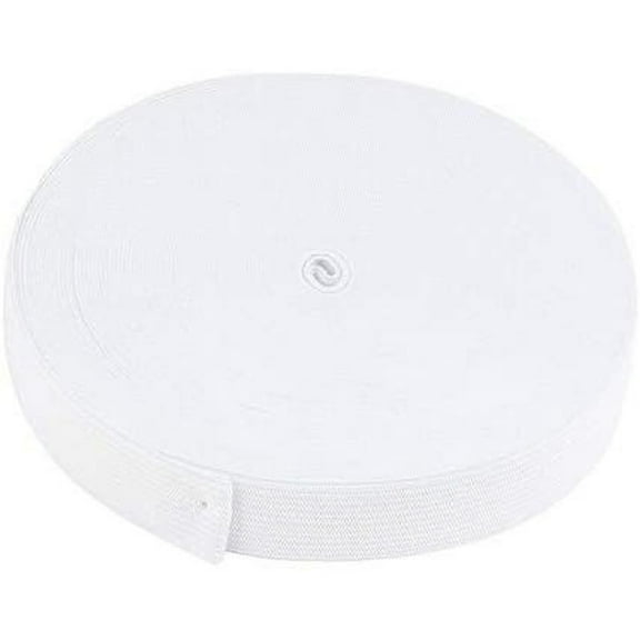 Elastic Spool - White Sewing Elastic Band, Braided Stretchy High Elasticity Roll for DIY Crafts, Clothes, Waistband, 20.88 yards in Length 1 inch Wide