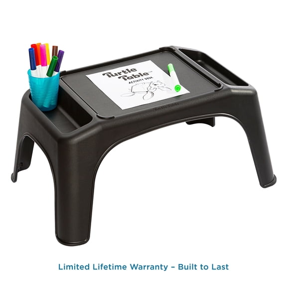 LapGear Turtle Table Kids Flexible Seating Lap Desk Tray, Black