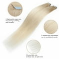 thumbnail image 3 of Benehair Seamless Tape In Remy Human Hair Extensions Russian Skin Weft Full Head Straight 20pcs or 40pcs Blonde, 3 of 13