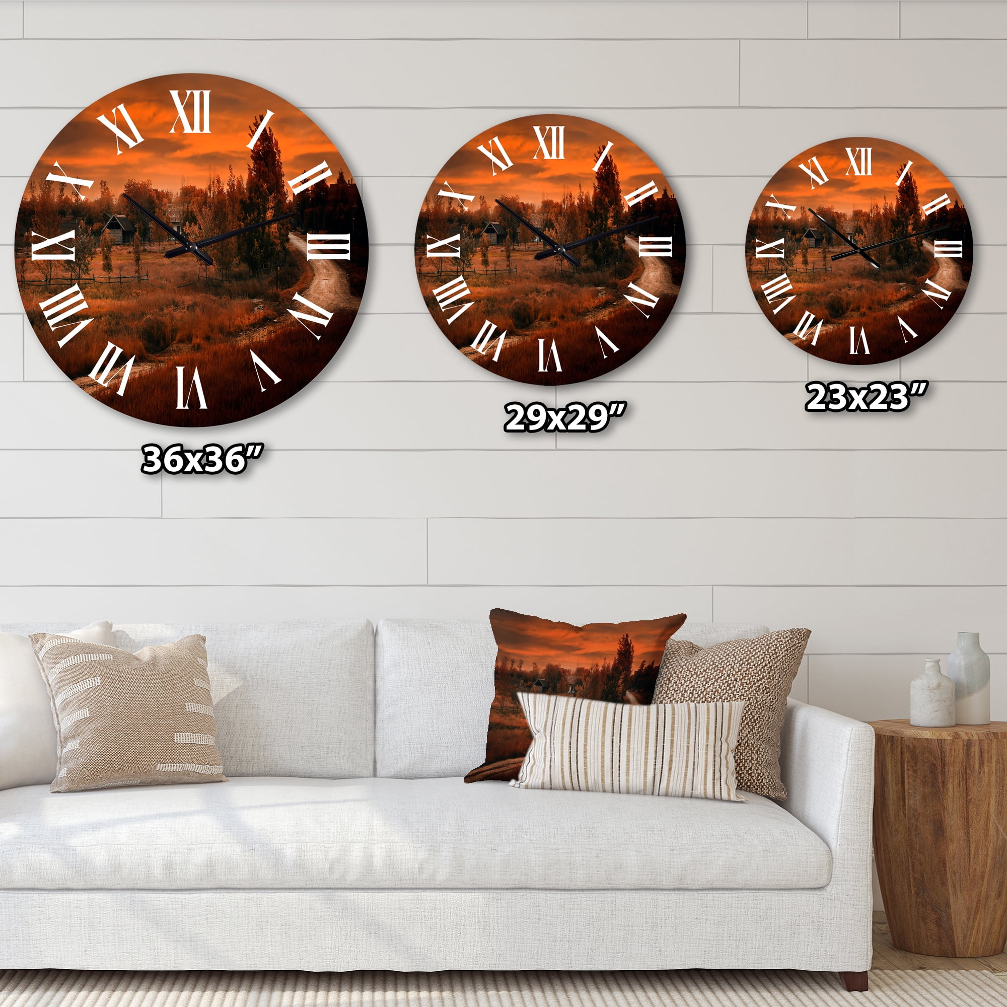 Designart 1 in Quartz Farmhouse Wall Clock