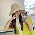 thumbnail image 6 of SikaFu Straw Hat Female Sunshine Sunscreen Big Eaves Ins, Small Fresh Spring Summer Out Of The Beach Vacation Sweetness, Sweet Forest, Versatile, 6 of 9