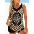 thumbnail image 2 of Women Plus Size Print Bowknot Set Two-Piece Swimsuit Swimwear Shorts, 2 of 4