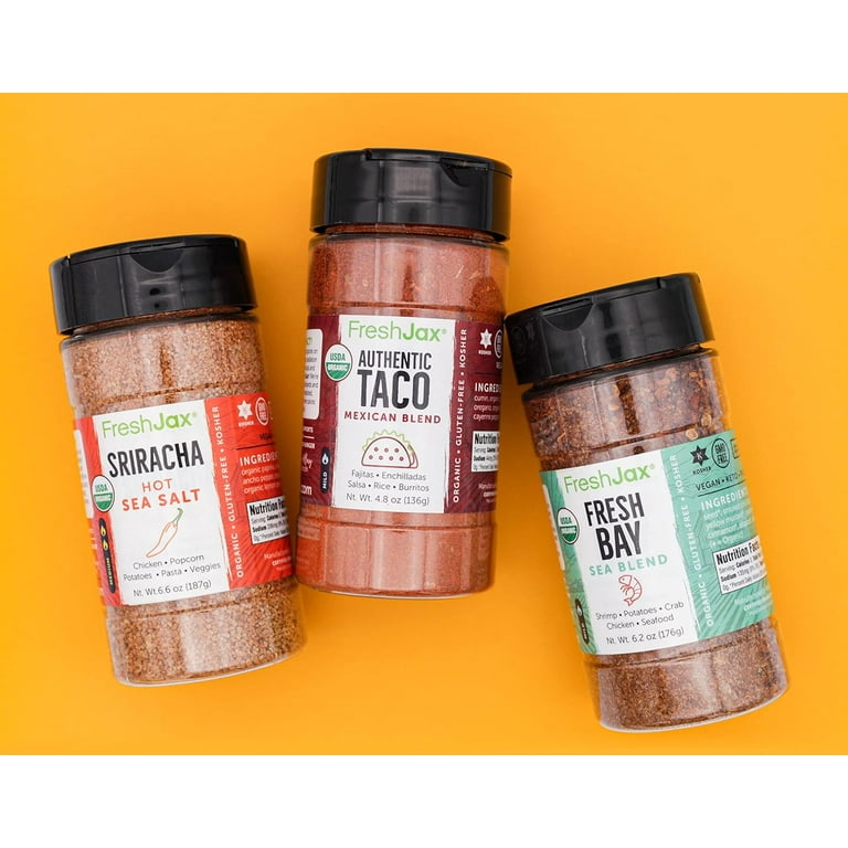 FreshJax Organic Seafood Seasoning Gift Set Large Bottles