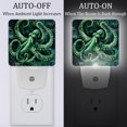 thumbnail image 2 of PhooArto Watercolor Green Octopus Plug in LED Night Light Auto Sensor Dusk to Dawn Decorative Night for Bedroom, Bathroom, Kitchen, Hallway, Stairs, Baby's Room, Energy Saving, 2 of 7