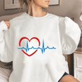 thumbnail image 2 of Happy Valentine's Day Sweatshirts for Women Cute Glitter Heart Pullover Top Fleece Long Sleeve Tops, 2 of 4