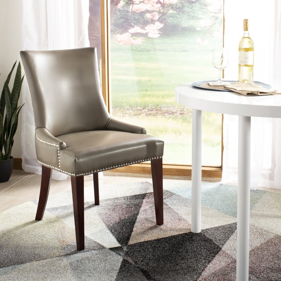 Safavieh Amelia Birch and Leather Dining Chair in Clay