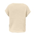 thumbnail image 5 of Gtoiithly Womens Summer Short Sleeve Tops Crew Neck Pullover Sweaters Cap Sleeve Loose Dressy Casual Blouse Basic Clothes Beige L, 5 of 9