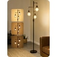 thumbnail image 3 of Vesteel Standing Lamp, Farmhouse Lamp with 3 Teardrop Cage and Bulbs, Industrial Dimmable Floor Lamp for Living Room Bedroom Office Dining Room, 3 of 11