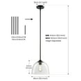 thumbnail image 2 of KAISITE 1-Light Modern Dome Glass Pendant Light Black Kitchen Island Hanging Ceiling Light, 2 of 4