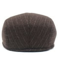 thumbnail image 2 of SikaFu Autumn And Winter Thick Beret Retro Striped Duck Tongue Caps Warm The Old Man Hat, Cotton Hat Cotton Men's Hat, 2 of 6