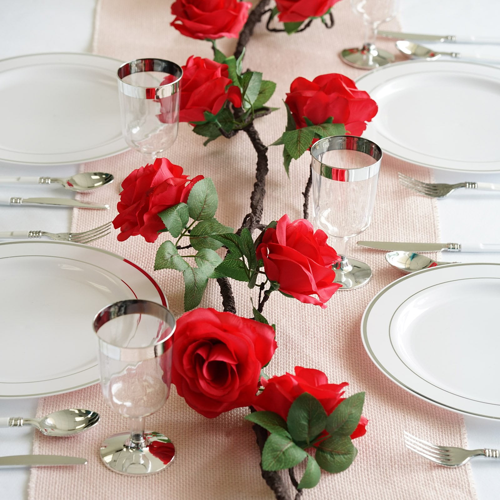 Efavormart 6 ft Silk Rose Garland with Bendable Wire Vines