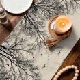 thumbnail image 3 of Beige Black Branches Table Runner 108 Inches, Botanical Dead Tree Birds Bed Runner Dresser Scarves Tabletop for Indoor Outdoor Parties/Ceremony/Banquet, 13"x 108", 3 of 9
