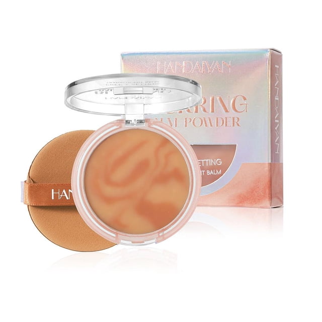 Oil Control Pressed Powder, Long-Lasting Setting Makeup, Lightweight Face Concealer, Natural Finish Cosmetic for All Skin Tones, Beginner Friendly