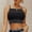 Black, variant on Women's Solid Color Lace Navel-Baring Camisole Top