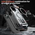 thumbnail image 5 of ELEHOLD Magnetic Case for iPhone 15 Pro Max, Military Grade Shockproof Rugged Case Built-in Metal Camera Cover with Stand,Gray, 5 of 6